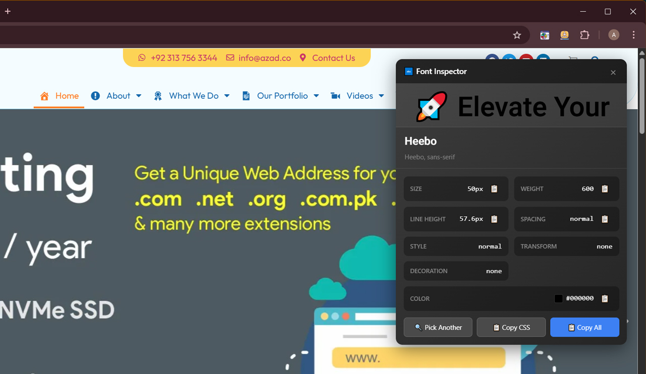 Font Inspector Feature